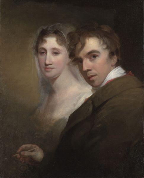 Thomas Sully Self-Portrait of the Artist Painting His Wife (Sarah Annis Sully) China oil painting art